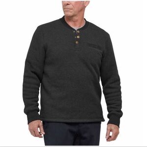 NWT Magnum Fleece Lined Henley BLACK - size S - cozy winter comfy